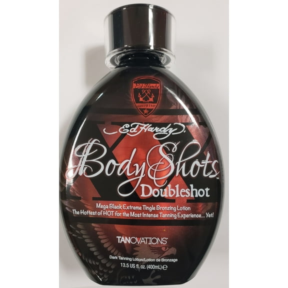 Ed Hardy Body Shots DoubleShot Tanning Bed Lotion w/ Hot Tingle Bronzer