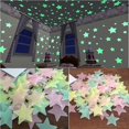 thumbnail image 2 of 100 Uds. De estrellas que brillan en la oscuridad, pegatinas de pared de plástico fluorescentes luminosas, a todo Color, 3cm, rosa y rojo Feliz Sencillez, 2 of 4