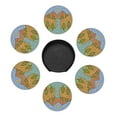 thumbnail image 5 of LNWH Non-Slip Decorative Drink Coasters, Vintage Sunset Watercolor Forest Pattern Drink Mats with Holder, 6 Pcs, 5 of 8