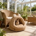 thumbnail image 6 of Bear Shaped Cat Bed Enclosed Cat Cave, Plush Fleece Warm Winter Bed for Small Cats/Kittens with Non-Slip Bottom & Removable Cushion, 6 of 6