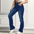 thumbnail image 7 of Akiihool Womens Jeans Bootcut High Waisted Stretch Flare Bell Bottoms Jeans, Blue Size XL, 7 of 7