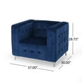 thumbnail image 2 of Noble House Wells Modern Glam Velvet Cube Club Chair, Navy Blue, 2 of 10