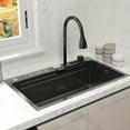 thumbnail image 4 of Versatile Black Stainless Steel Undermount 30" x 18" Single Kitchen Sink Durable Essential Tool, 4 of 6