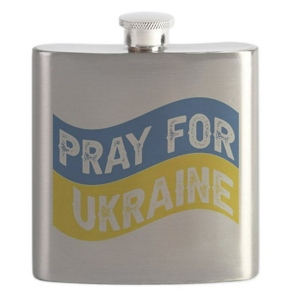 CafePress - Pray For Ukraine - Stainless Steel Flask, 6oz Drinking Flask