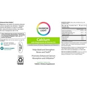 Rainbow Light Food-Based Calcium | Calcium, Magnesium, and Vitamin D Multivitamin Supplement | 500 IU Vitamin D3 | 90 Tablets
