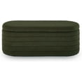 thumbnail image 4 of Setawix Teddy Green Storage Bench for Bedroom End of Bed,Channel Tufted Oval Storage Bench,43" Long Sherpa Entryway Seating Bench with Storage Rounded Ottoman for Living Room (43" Teddy Green), 4 of 14