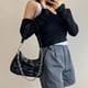 thumbnail image 3 of Bolso de hombro plisado sólido portátil para mujer, cadena de PU, monedero para axilas (estilo 1) Likrtyny Para estrenar, 3 of 8