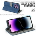 thumbnail image 2 of Decase for iPhone 13 Pro Max Flip Wallet Phone Case with RFID Blocking,Shockproof Hybrid PU Leather TPU Bumper Phone Case with Card Holder Slots Kickstand for iPhone 13 Pro Max,Purple, 2 of 9