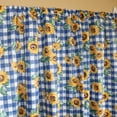 thumbnail image 2 of Cotton Curtain Floral Print 58 Inch Wide Sunflower Tavern Checkered Blue, 2 of 3
