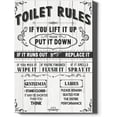 thumbnail image 2 of Bathroom Canvas Wall Art Rustic Funny Toilet Rules Wall Decor Prints Sign Wood Background Bath Room Picture Artwork Modern Home Decor Size 12 X 16 inch Framed Ready to Hang, 2 of 5
