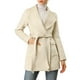 thumbnail image 5 of Abrigo largo de mujer elegante con solapa y cinturón en color crema blanco L, 5 of 7