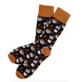 thumbnail image 3 of Urban-Peacock Men's Novelty Fun Crew Socks for Dress or Casual - Coffee - Black with Brown Trim, 3 of 5