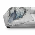 thumbnail image 3 of Black Crow Soft Flannel Fleece Throw Blanket, Fine Art Paint Bird with Foggy Winter Forest in Fog Round Branch Wreath Frame, Cozy Plush for Indoor and Outdoor Use, 60" x 80", Multicolor, by Ambesonne, 3 of 6