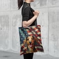 thumbnail image 4 of Patriotic Dachshund Stained Glass Portrait American Flag All Over Print 3D Canvas Tote Bag Wiener Dog Lover Gifts Idea Reusable Handbag - 01010, 4 of 5