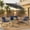 Blue, variant on 4 Pieces Outdoor Patio Furniture Set, Outdoor PE Conversation Set with Cushion, Glass Table, Pillow, Blue