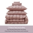 thumbnail image 4 of Virtu King Comforter Set, Seersucker King Size Comforter Set, 7-Pc All Season Bedding Comforter Set, Bali Blush, 4 of 8