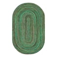 thumbnail image 3 of Unique Loom Braided Chindi Collection Area Rug - Layer (5' 1" x 8' Oval Green/Hunter Green), 3 of 7