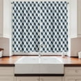 thumbnail image 2 of Ambesonne Retro Kitchen Curtains, Cubes Squares 3D Style, 55"x45", Blue Pale Blue White, 2 of 3