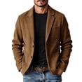 thumbnail image 4 of YSUEJPF Short Overcoats for Men Two Button Notch Lapel Long Sleeve Coats Business Casual Formal Overcoats with Multi Pockets, 4 of 6
