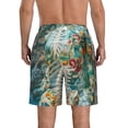 thumbnail image 3 of KLL Vintage Print Island Skull Men's Casual Summer Beach Shorts Hawaiian Shorts with Pockets-X-Large, 3 of 5