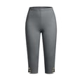 thumbnail image 4 of BUIGTTKLOP Plus Size Capri Leggings for Women High Waisted Yoga Capris Side Split Stretchy Pull on Cropped Workout Pants, 4 of 6