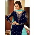 thumbnail image 3 of Pakistani Indian Sangeet Event Wear Designer Salwar Kameez Sharara Plazzo Suits ( Blue, XS - 36 ), 3 of 5