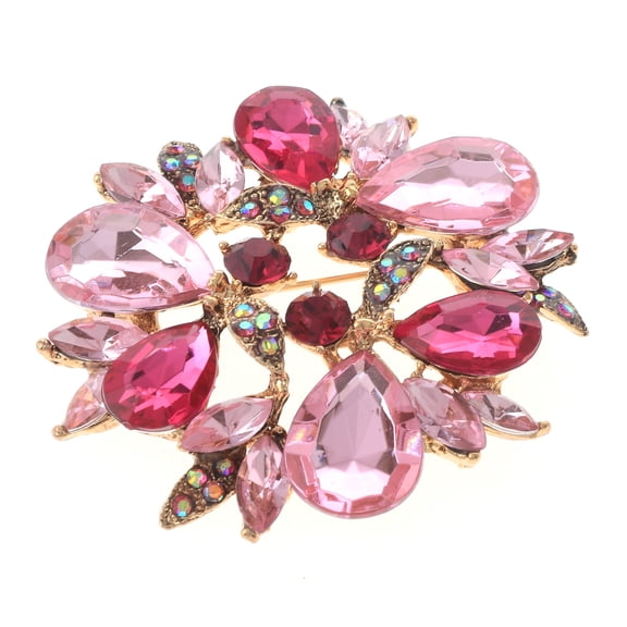 Crystal Flower Brooch
