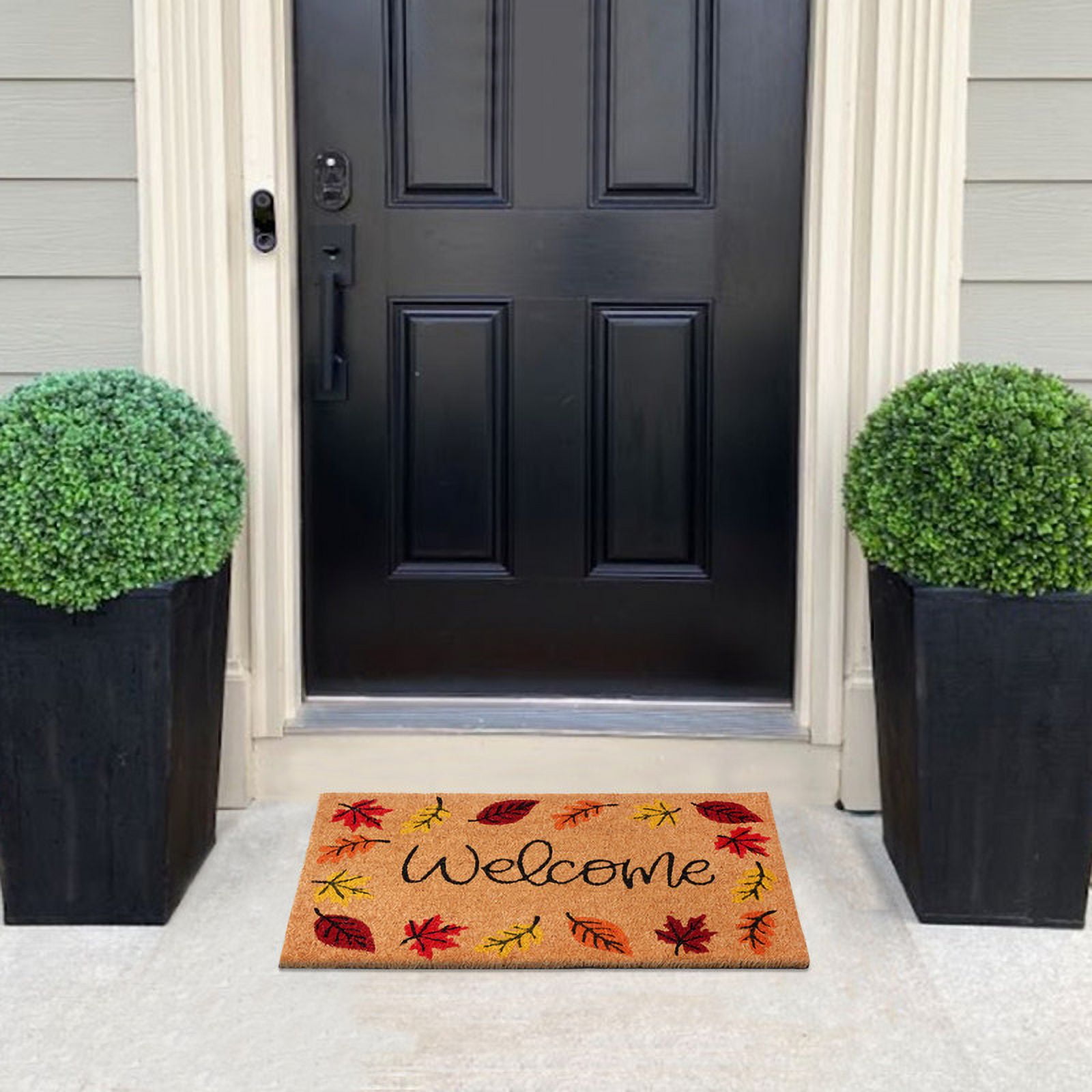 A1HC Natural Coco Coir Doormat, Autumn Leaves, 18"x30", Durable Outdoor Welcome Mat, Non-Slip, Easy to Clean, Pet Friendly