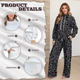 thumbnail image 6 of Yuyamidu Matching Sweatsuit Yoga Golf Sport Tracksuits Long Sleeve Pullover Sweatshirt Wide Leg Drawstring Sweatpants 2pcs Black Leopard Print Women's Lounge Sets Spring Fall Winter Loungewear, 6 of 7