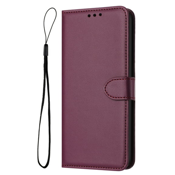 ELEHOLD Wallet Case for iPhone 17 Pro Max, Shockproof Leather Kickstand Flip Case with Card Slots and Lanyard, Purple