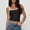 Black, variant on Munlar Crop Tank Tops for Women Vest Camisole Breathable Black 2025 Solid Sleeveless Round Neck Slim Tshirts L