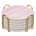thumbnail image 1 of Posavasos para bebidas Unique Bargains 6uds Rosa con Soporte de Hierro, 1 of 6