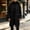 #340-Black, variant on Men's Mid Length Double Breasted Wool Blend Overcoat Faux Fur Lapel Collar Slim Fit Warm Winter Trench Coat Gift
