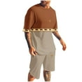thumbnail image 1 of Pantalones Elásticos de la Cintura de los Hombres de la Impresión de los Pantalones Cortos Delgados Deportivos, Cuello Redondo de la Blusa de Manga Corta, 1 of 5