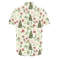 thumbnail image 2 of Men's Hawaiian Xmas Shirt Christmas Snowman Blouse Button Down Short Sleeve Shirts Snowflakes Printed Pullover Christmas Tree Shirt Festival Holiday Shirts Xmas Party Costume, 2 of 5