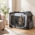 thumbnail image 2 of Gymax 28'' Collapsible Soft Dog CratePortable Dog Travel Crate w/Mesh Windows 3 Doors, 2 of 10