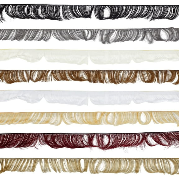 8Pcs 8 Colors High Temperature Fiber Doll Hair Bangs DIY Doll Making Supplies Mixed Color 980~1000x50mm 1pc/color
