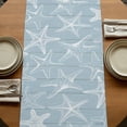 thumbnail image 5 of Table Runners 108 Inches Long Dress Scarves, Blue White Starfish Farmhouse Coffee/Dining/Kitchen Table Runner for Living Room, Coastal Ocean Summer Sea Nautical 13x108 Inch, 5 of 9