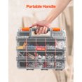 thumbnail image 4 of VEVOR Small Parts Organizer, 34-Compartment Double Side Tools Organizer Box with 24 Removable Dividers, PP Hardware Storage Box with Safety Latch & Portable Handle for Nuts, Bolts, Screws, Nails, 4 of 9