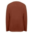 thumbnail image 5 of Long Sleeve Tee Shirts for Women Extra Large Tshirt Oversized Crewneck Basic Loose Top Casual FallBrick Red L, 5 of 6