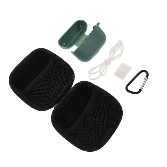 BESTYASH Green Silicone Earphone Pouch Set - Protective Case for Back to School Accessories