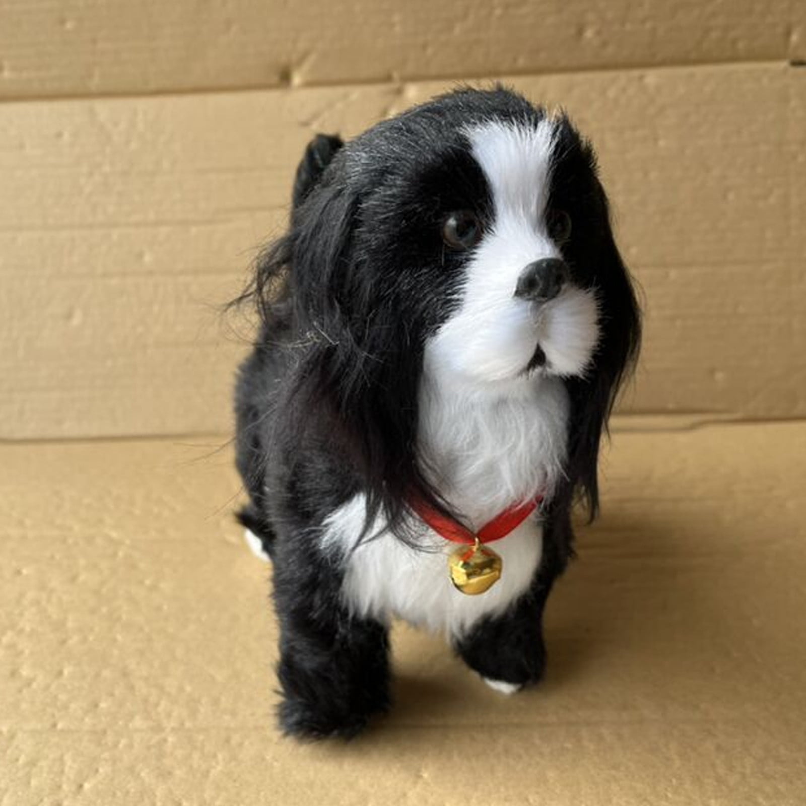 Twfbrm Touching Control Electronic Plush Puppy Dog Toy, Fun Interactive Toddler Toys,Walks,Barks,Lie,Dress Up Realistic Stuffed Animal Dog, Christmas Gift for Girl Boy Age 3-6 Yrs -Black