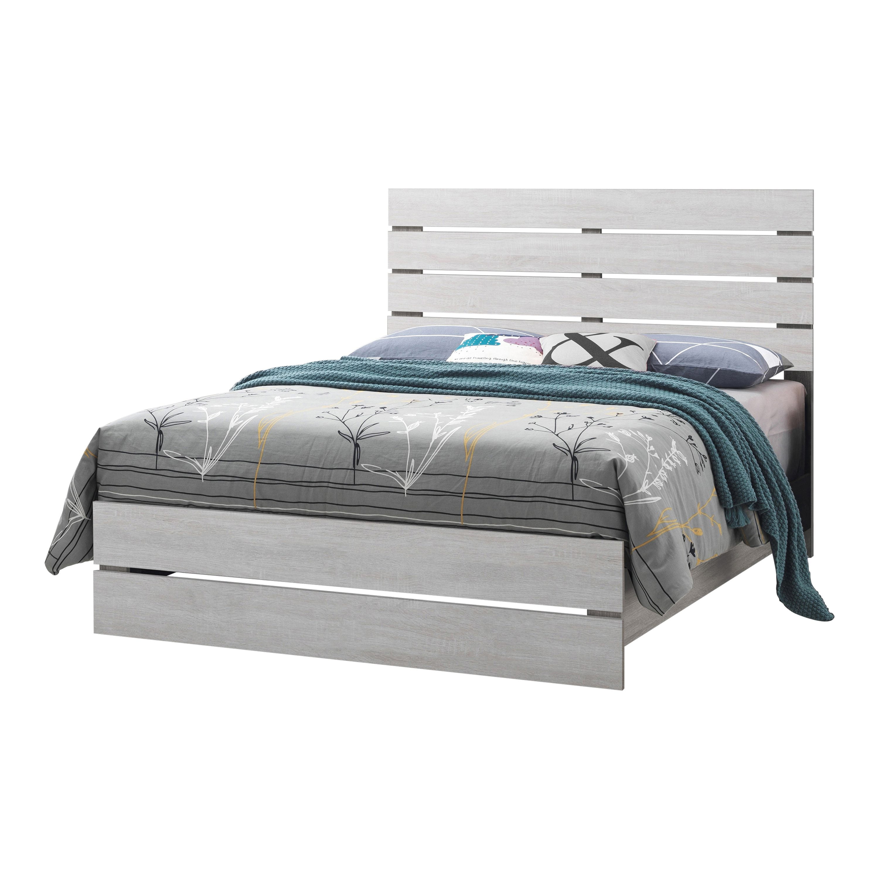 king single bed white timber