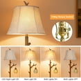 thumbnail image 2 of 62" Rustic Farmhouse Tree Trunk Floor Lamp with woven night light,4-Way Rotary Switch for Living Room Bedroom Study,2 Bulbs Included, 2 of 7