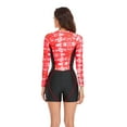 thumbnail image 5 of Melyum Womens Athletic One Piece Rash Guard UV Protection Swimsuit Zip Long Sleeve with Boyleg Surfing Swimwear Stitching Bathing Suits, 5 of 6