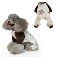 thumbnail image 1 of Pijamas para perros pequeños, mono suave para cachorros y gatos, ropa cómoda para mascotas (café), 1 of 7