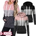thumbnail image 2 of Sudadera informal de manga larga para mujer, chaqueta fina de retazos de colores, otoño, 2 of 4