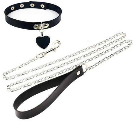 

Sebtyili Women Leather Love Shape Traction Rope Metal Link Chain Bell Pendant Punk Collar Choker Necklace Jewelry Accessories Dimmers for Non Strapless Backless Bras for Women plus Size