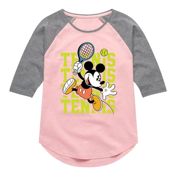 Mickey & Friends - Mickey Tennis - Toddler And Youth Girls Raglan Graphic T-Shirt