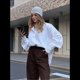 thumbnail image 5 of Camisas de de Algodón de Larga con Botones para Mujer, Blusas Informales con Cuello, Corte Holgado. S, 5 of 10